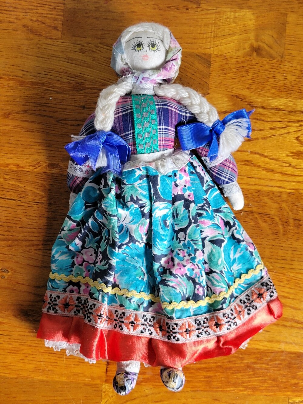 Vintage Handmade by Tatiana Cloth Russian Folk Doll 12"